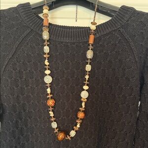 Bohemian Beaded Necklace with Earthy Tones